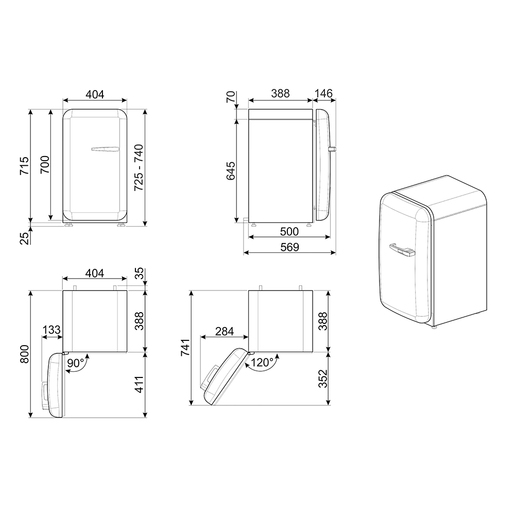 Smeg hladnjak FAB5RPB5 50's Style