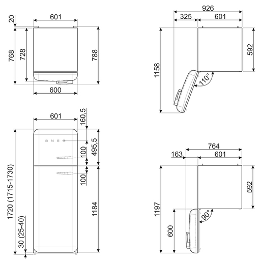 Smeg hladnjak FAB30RBL5 50's Style