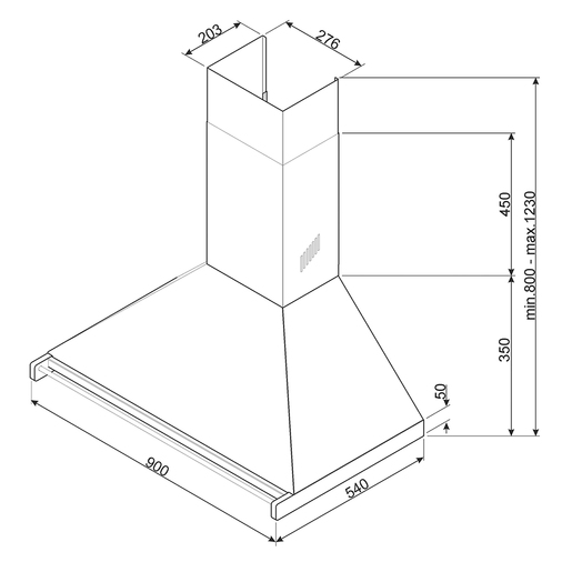 Smeg kuhinjska napa KD90HXE Classica