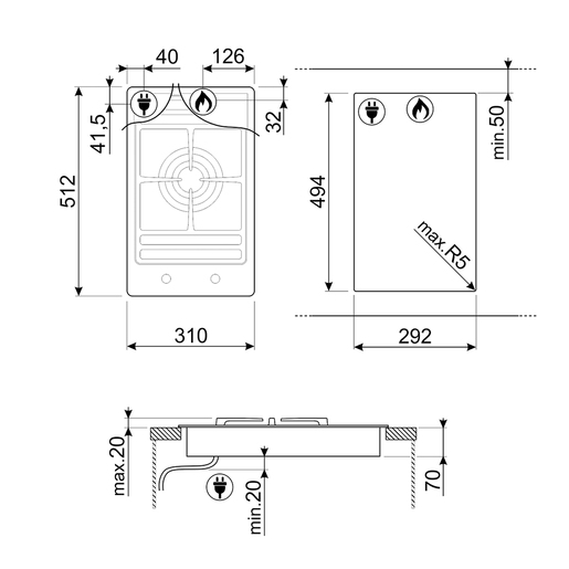 Smeg ploča za kuhanje PGF31G-1 Classica