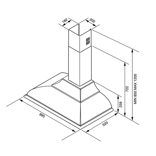Smeg kuhinjska napa KC19POE Cortina