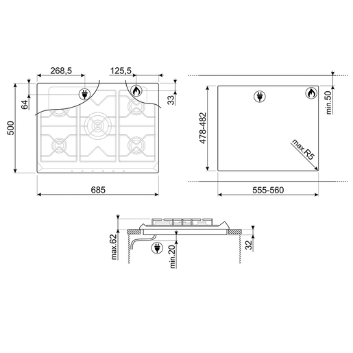 Smeg ploča za kuhanje SR975PGH Victoria