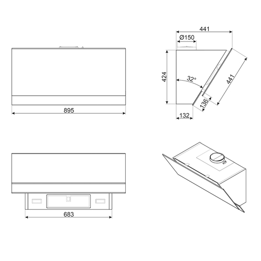 Smeg kuhinjska napa KV694R Dolce Stil Novo