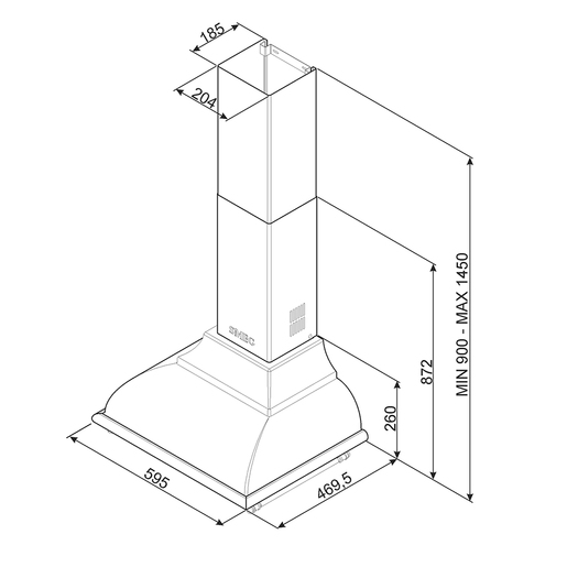 Smeg kuhinjska napa KC16AOE Cortina