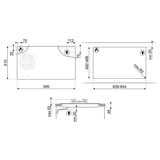 Smeg ploča za kuhanje PM3953D Classica