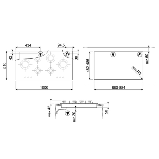 Smeg ploča za kuhanje PVL6106CN Dolce Stil Novo