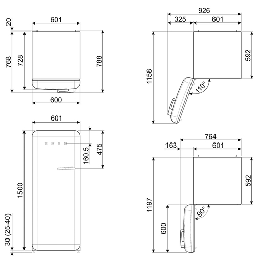 Smeg hladnjak FAB28RCR5 50's Style