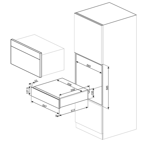 Smeg grijaća ladica CPRT615NR Dolce Stil Novo