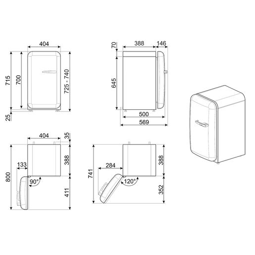 Smeg hladnjak FAB5RCR5 50's Style