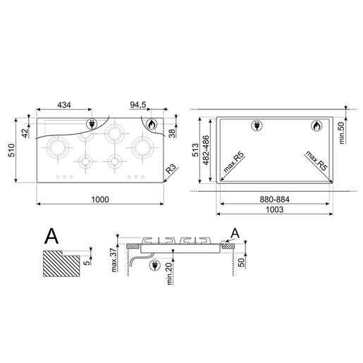 Smeg ploča za kuhanje PXL6106 Dolce Stil Novo