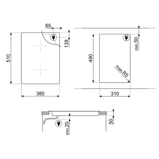 Smeg ploča za kuhanje SIM3323D