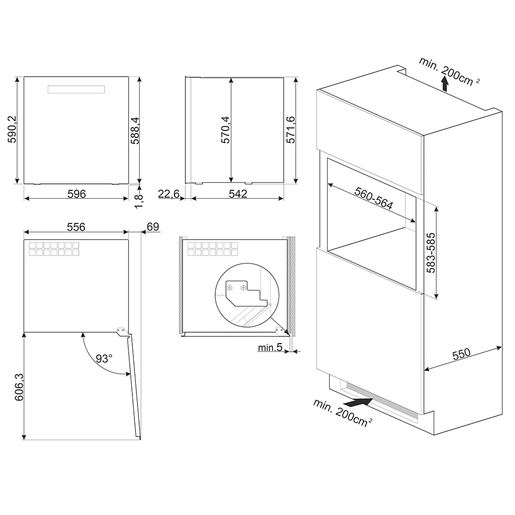 Smeg hladnjak CVI129G Linea