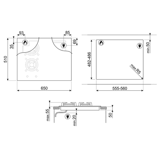 Smeg ploča za kuhanje PM6643R Dolce Stil Novo