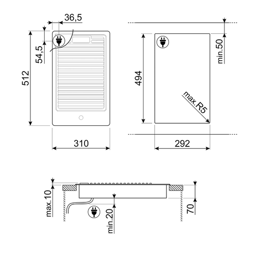 Smeg ploča za kuhanje PGF30B Classica