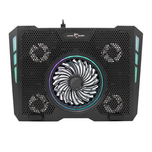 White Shark GCP-13 Aurora hladnjak za laptop, 5 ventilatora, RGB, do 17.3