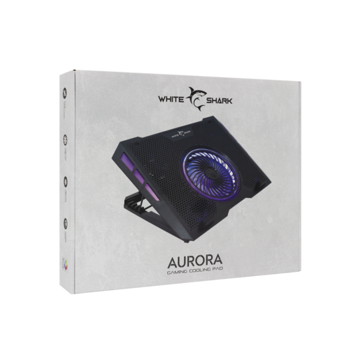 White Shark GCP-13 Aurora hladnjak za laptop, 5 ventilatora, RGB, do 17.3