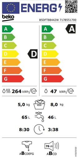 Beko perilica sušilica rublja B5DFT88442W