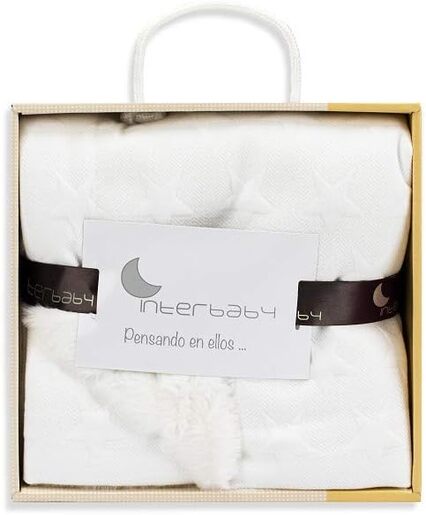 InterBaby dvostrana dekica 80x100 cm, Stars Light Beige