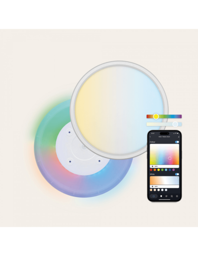 KSIX DUO stropna svjetiljka SmartLED, 42 cm, 24 W, 2.450 lm, RGB-CCT, WiFi