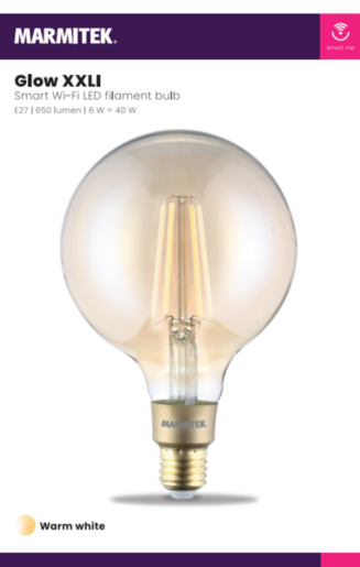 MARMITEK pametna Wi-Fi LED žarulja sa žarnom niti XXL- E27, 6W