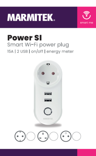 MARMITEK pametni Wi-Fi utikač - 15A, 2 USB, uključivanje/isključivanje