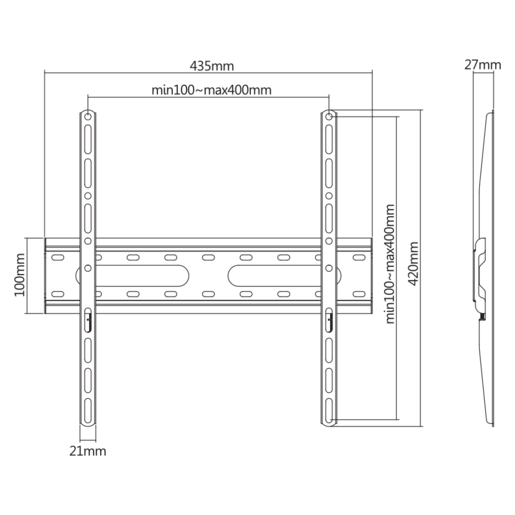 SBOX zidni nosač PLB-2544F-2, 32-70", do 45kg, 400x400