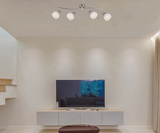 Stropni reflektor ELLIOTT, 4xE14 LED, IP20, srebrna