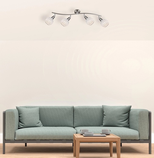 Stropni reflektor ELLIOTT, 4xE14 LED, IP20, srebrna