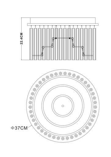 Stropna svjetiljka JOYCE (Ø37 cm), LED, IP20, srebrna