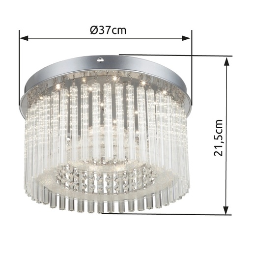 Stropna svjetiljka JOYCE (Ø37 cm), LED, IP20, srebrna