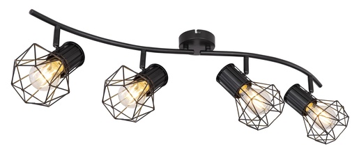 Stropni reflektor PRISKA, 4xE27, IP20, crna