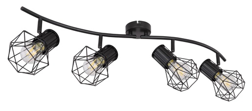 Stropni reflektor PRISKA, 4xE27, IP20, crna