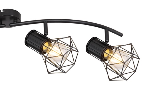 Stropni reflektor PRISKA, 4xE27, IP20, crna