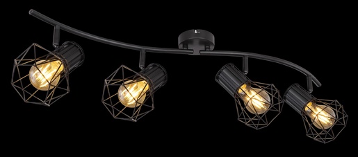 Stropni reflektor PRISKA, 4xE27, IP20, crna