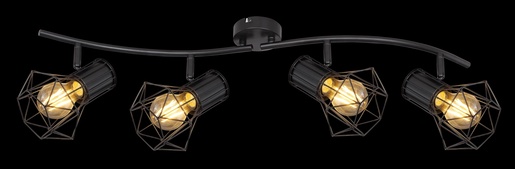 Stropni reflektor PRISKA, 4xE27, IP20, crna