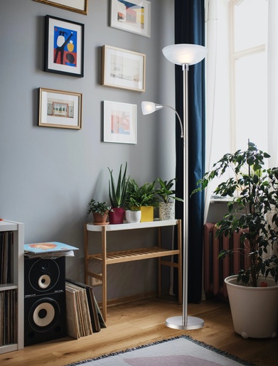 Podna LED svjetiljka BLADE (Ø30 cm), E27, E14, IP20, srebrna