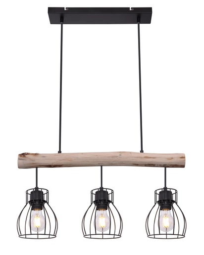 Viseća svjetiljka MINA, 3xE27, IP20, crna