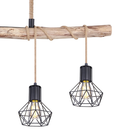 Viseća svjetiljka PRISKA, 4xE27, IP20, crna