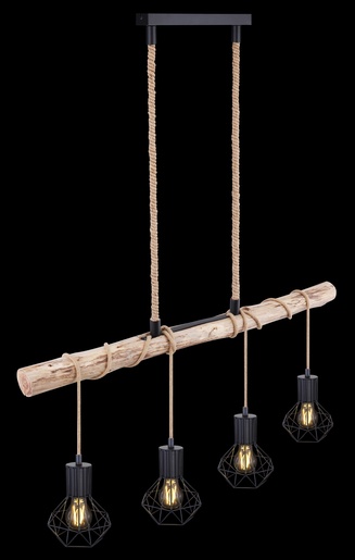 Viseća svjetiljka PRISKA, 4xE27, IP20, crna