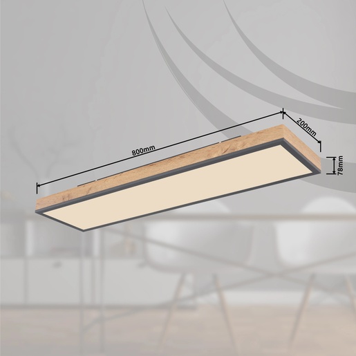 Stropna svjetiljka DORO (80x20 cm), LED, IP20, smeđa