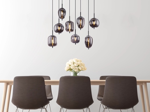 Viseća svjetiljka BLACKY, 8xE14, IP20, crna