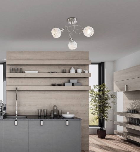 Stropni reflektor ELLIOTT (Ø39 cm cm), 3xE14 LED, IP20, srebrna