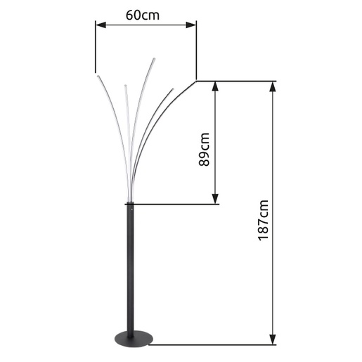Podna svjetiljka BIZZY, LED, IP20, crna