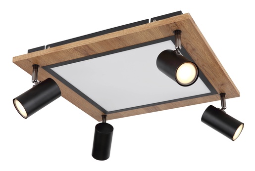 Stropna LED svjetiljka ULLA (45x45 cm), GU10, IP20, crna