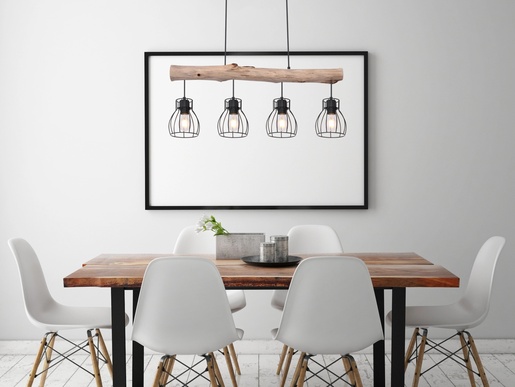 Viseća svjetiljka MINA, 4xE27, IP20, crna (priroda)