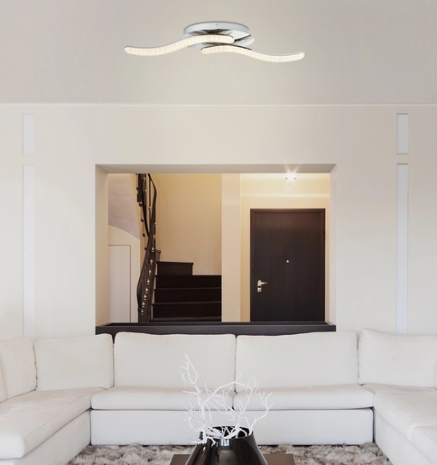 Stropna svjetiljka NABRO (75x20 cm), LED, IP20, srebrna