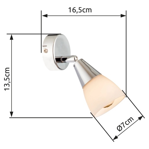 Zidni reflektor TADEUS, E14, IP20, srebrna