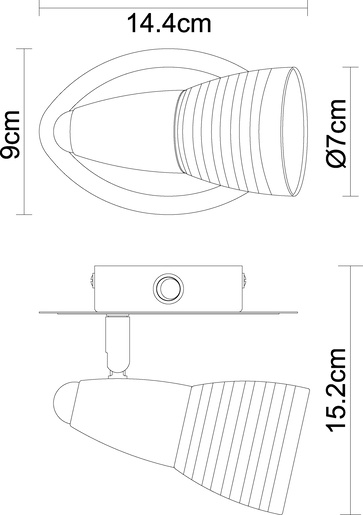 Zidni reflektor CALEB, E14 LED, IP20, srebrna