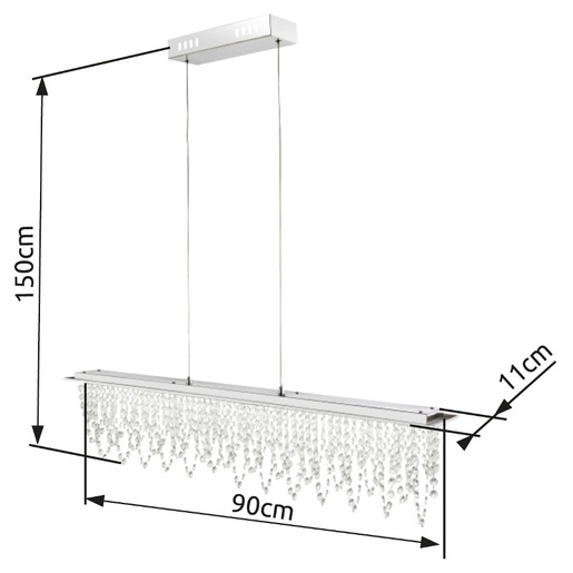 Viseća svjetiljka SCALA, LED, IP20, srebrna