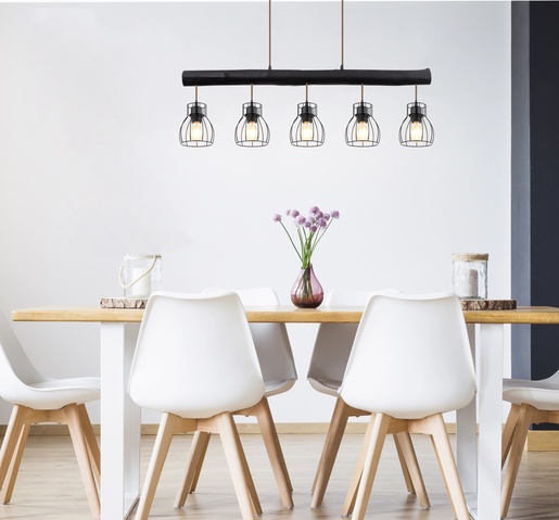 Viseća svjetiljka MINA, 5xE27, IP20, crna